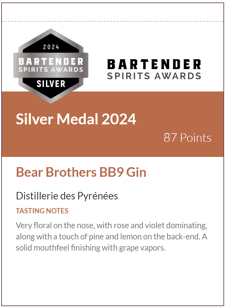 BB9 Gin from Bear Brothers